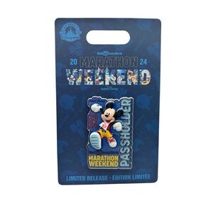 2024 RunDisney Walt Disney World Marathon Weekend Mickey PASSHOLDER Pin Limited